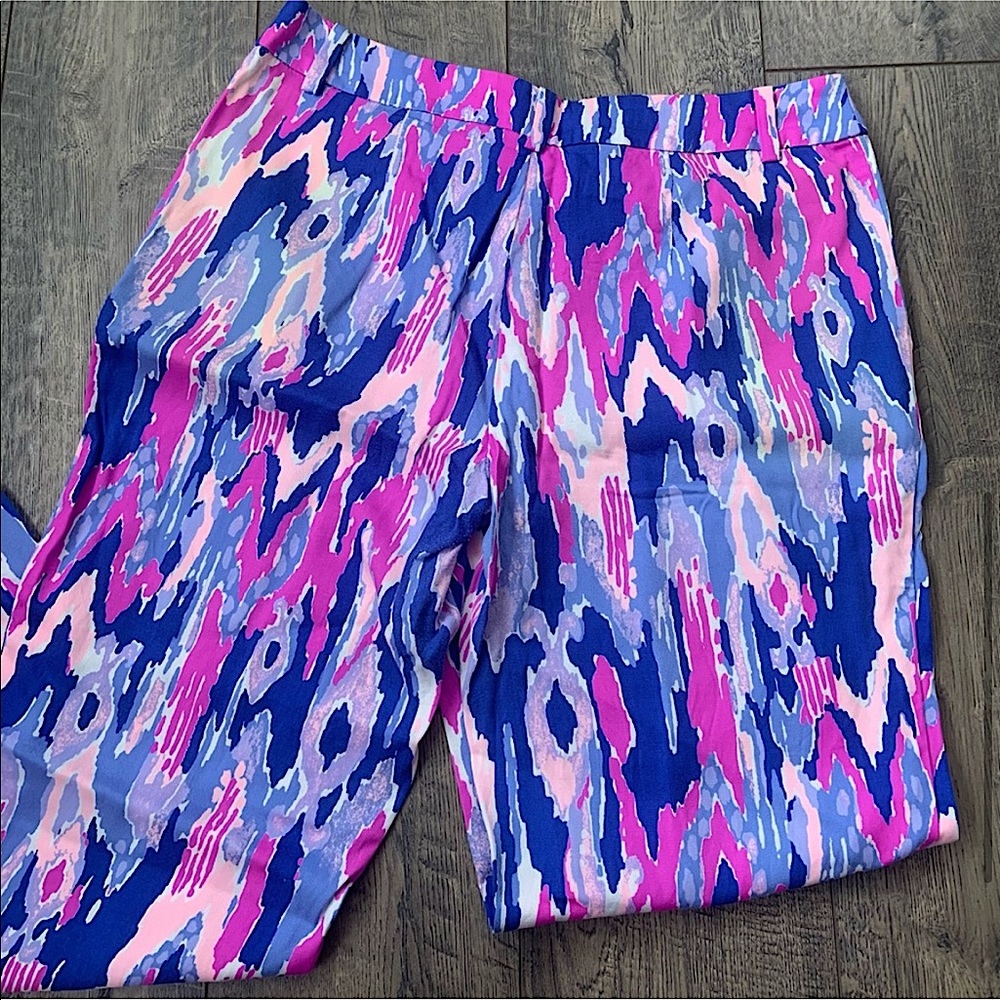 Lilly Pulitzer Multicolor Painterly Print Pants - Blue, Pink, Purple - Picture 2 of 4